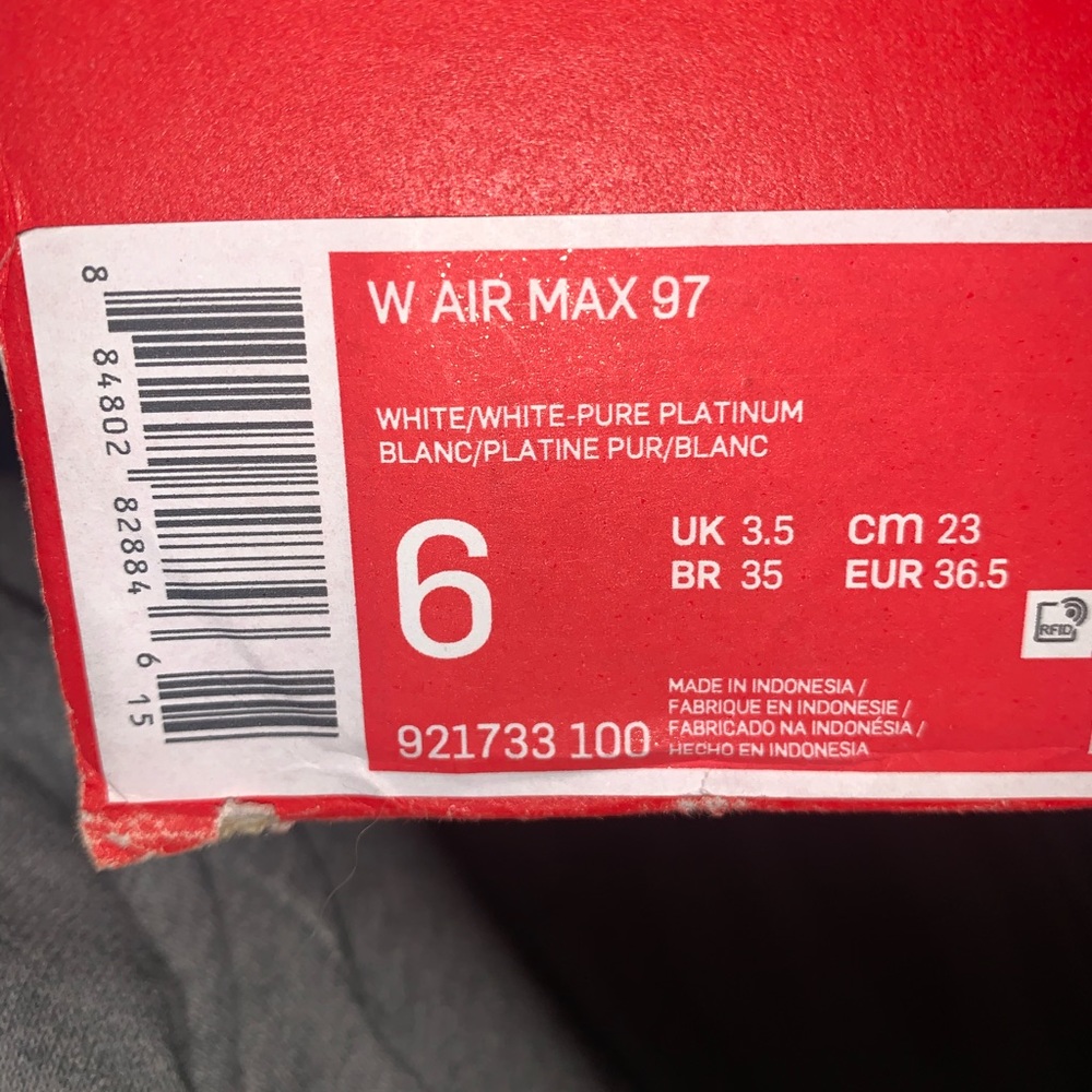 Air Max 97 - White/pure white platinum in size 6 - Picture 7 of 8